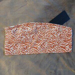 Asos South Beach Women's Textured Bandeau Bikini Top Pink Zebra NWT SZ 8